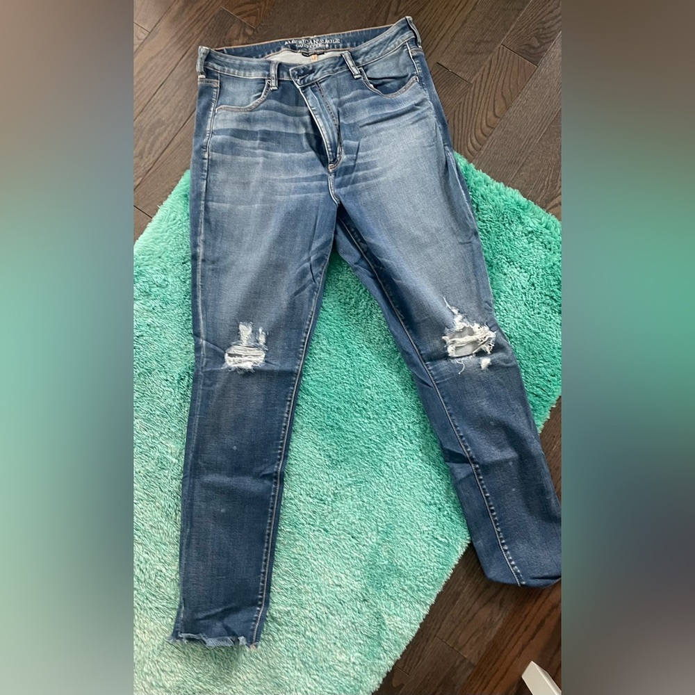 American Eagle Blue Jeans SUPER SUPER STRETCH HI RISE JEGGING SIZE 20